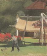 Clarice Beckett Hawthorn Tea Gardens oil painting on canvas